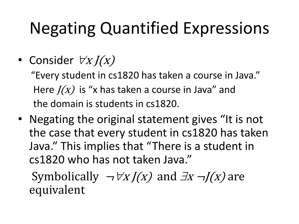 negating quantified expressions