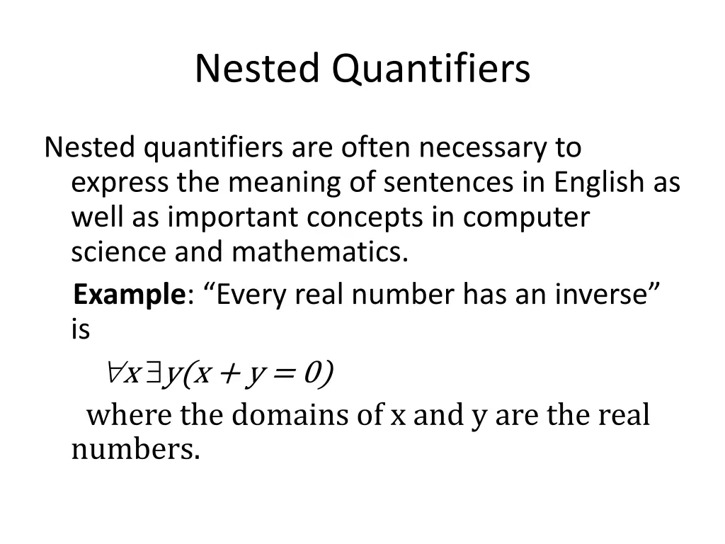 nested quantifiers
