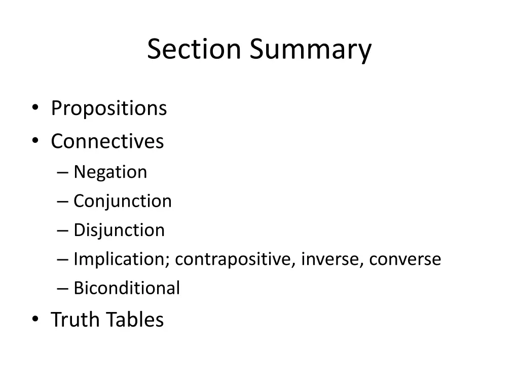 section summary