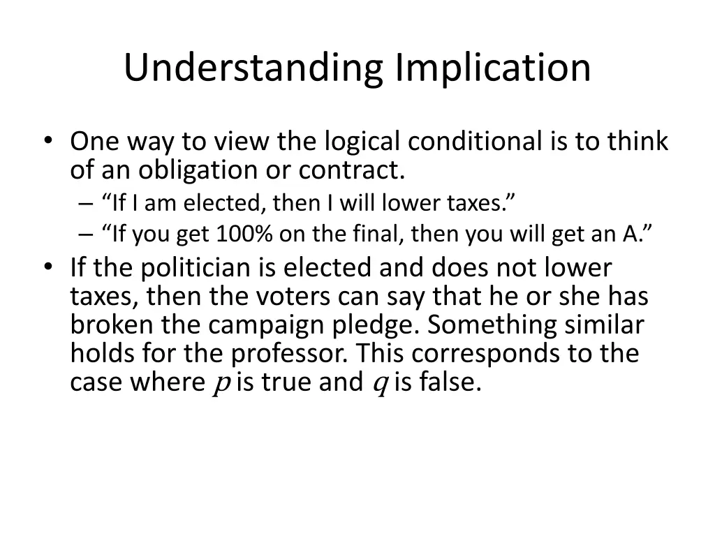understanding implication