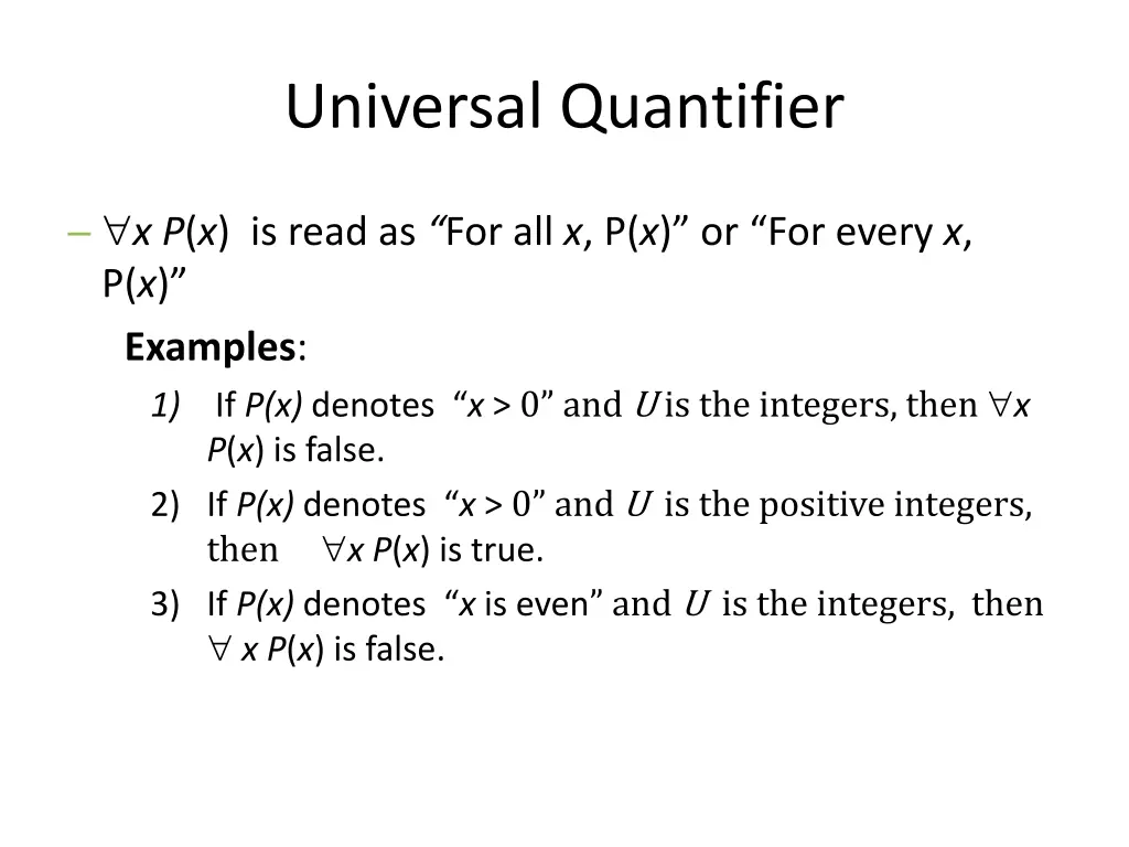 universal quantifier