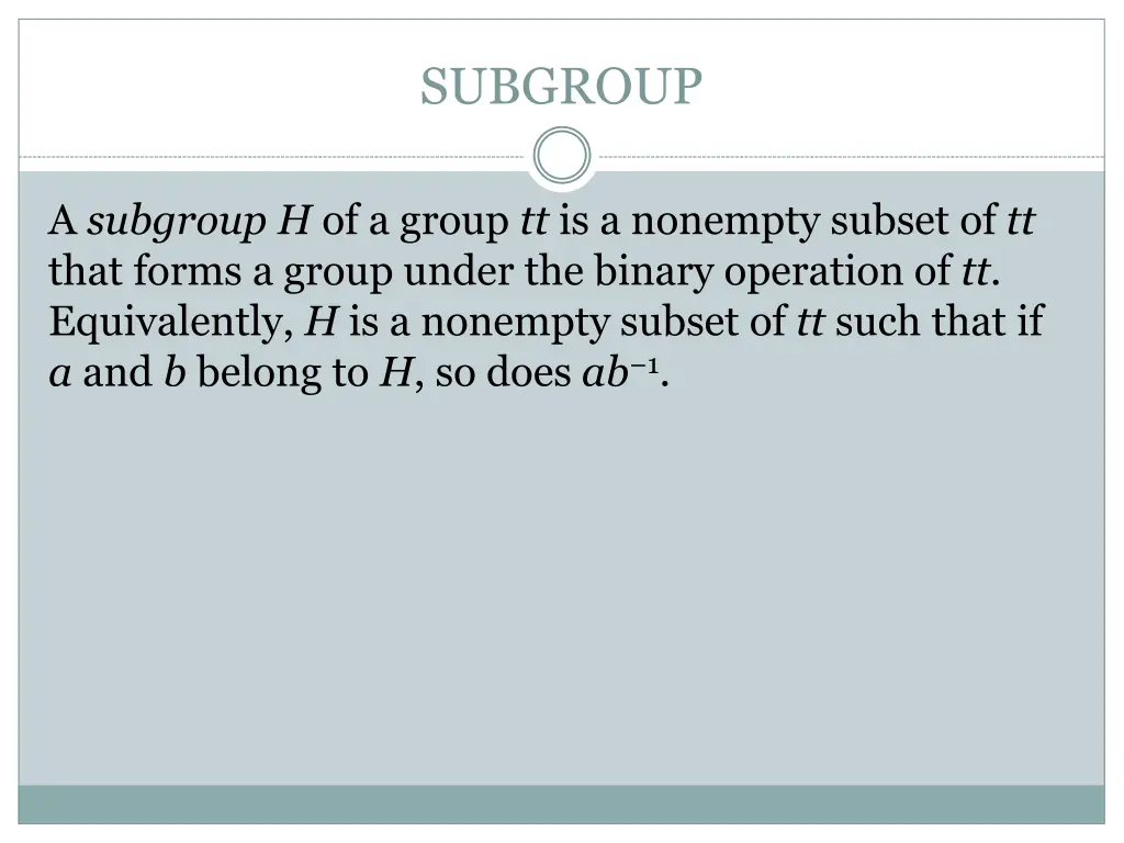 subgroup