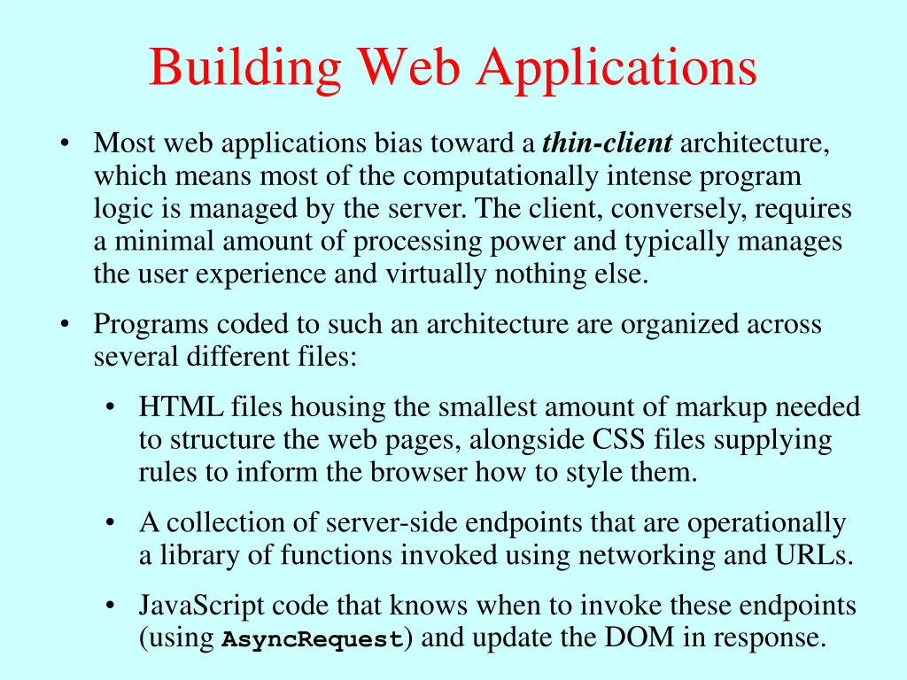 building web applications 1