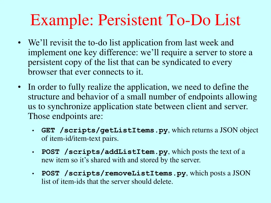 example persistent to do list