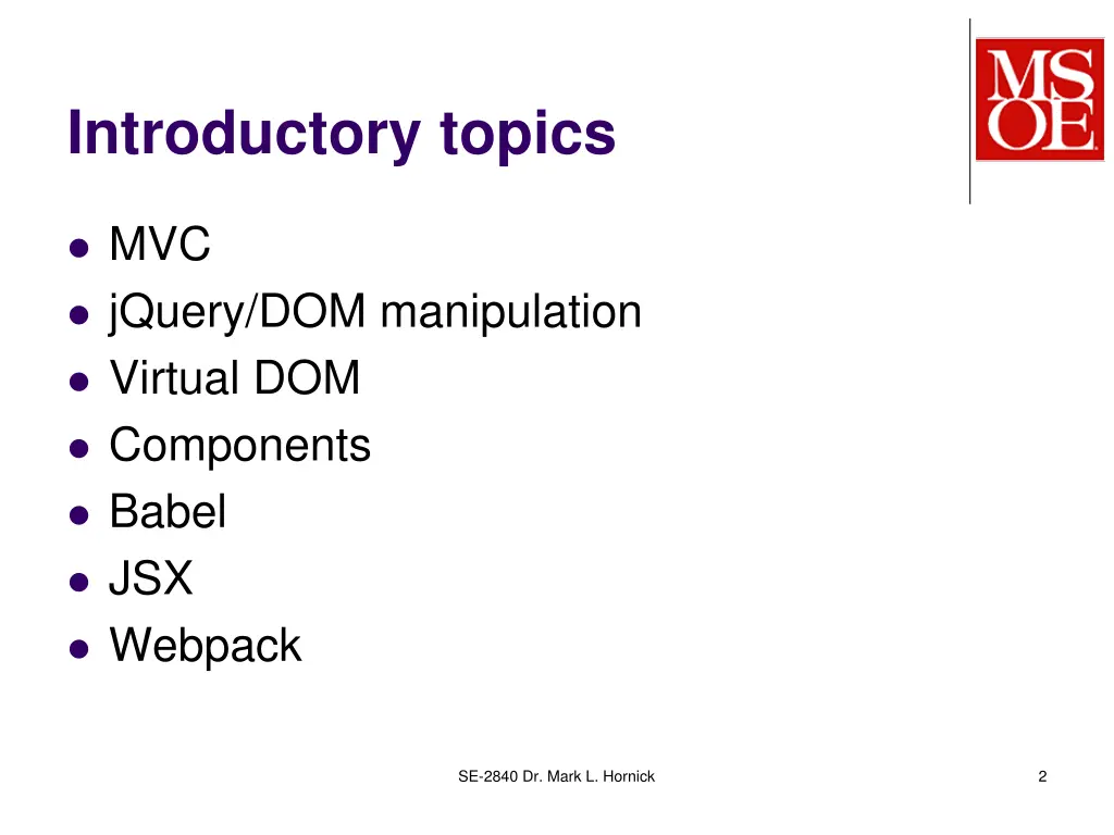 introductory topics