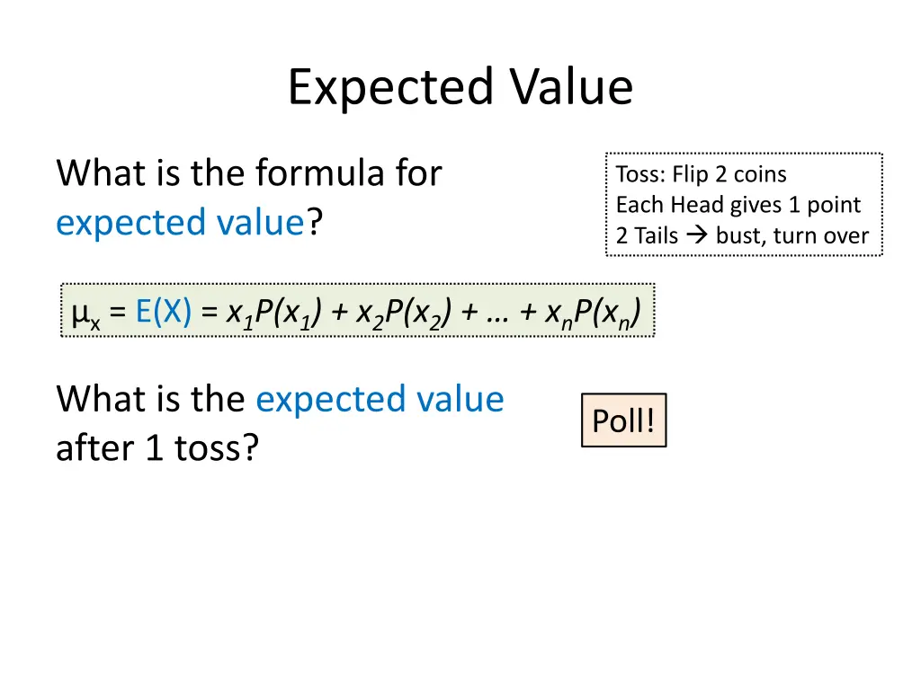 expected value 3