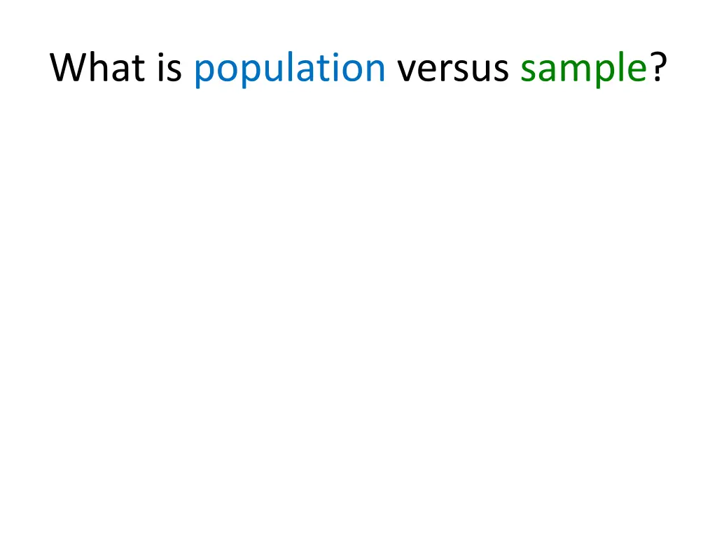 what is population versus sample