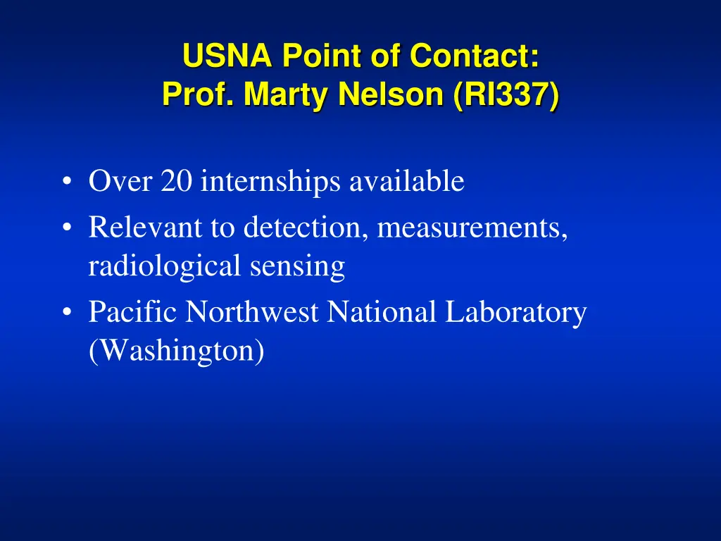 usna point of contact prof marty nelson ri337