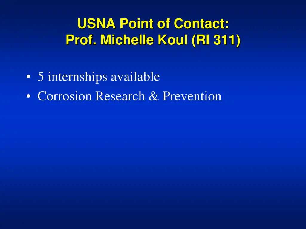 usna point of contact prof michelle koul ri 311