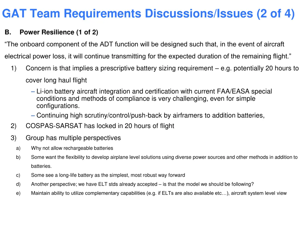 gat team requirements discussions issues 2 of 4