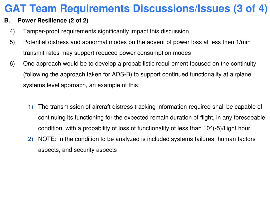 gat team requirements discussions issues 3 of 4