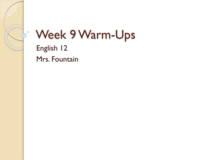 week 9 warm ups english 12 mrs fountain