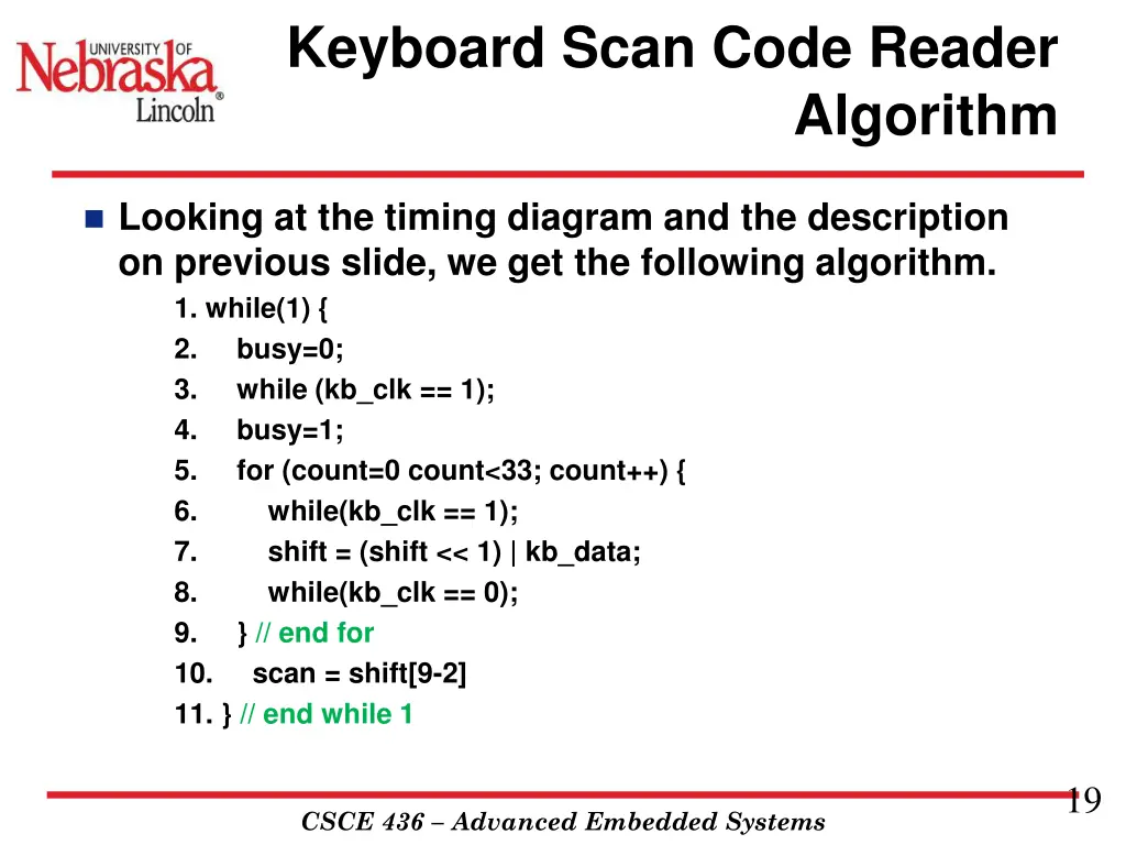 keyboard scan code reader