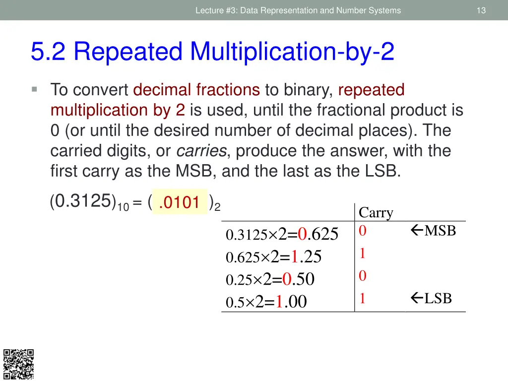 lecture 3 data representation and number systems 10