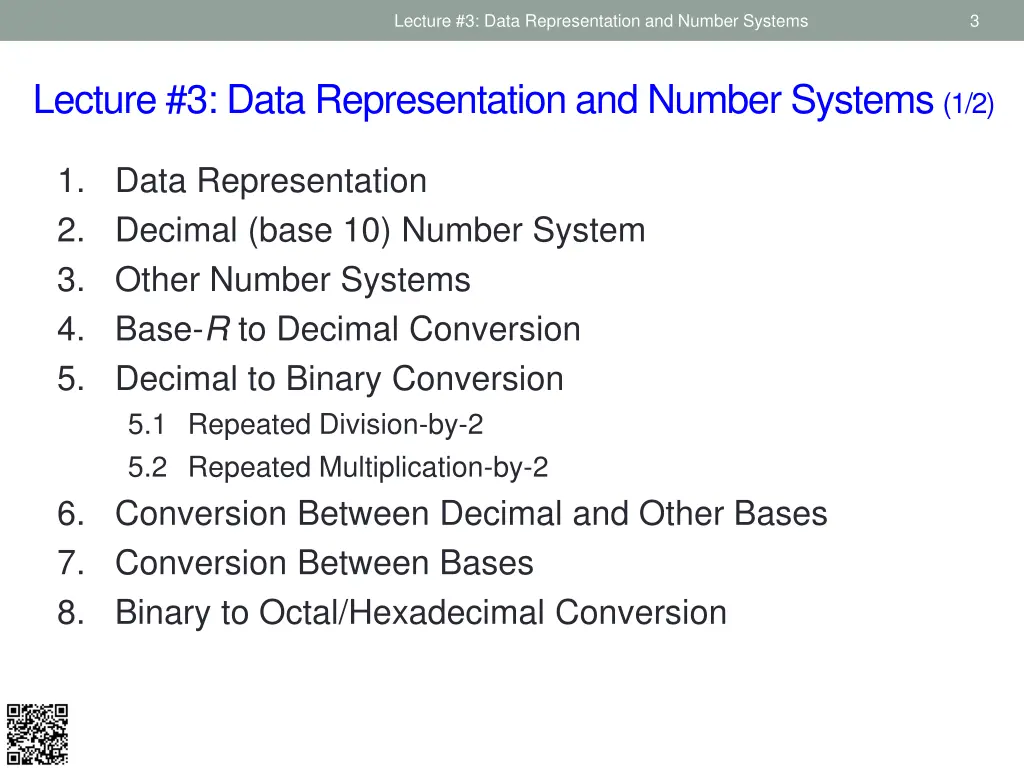 lecture 3 data representation and number systems