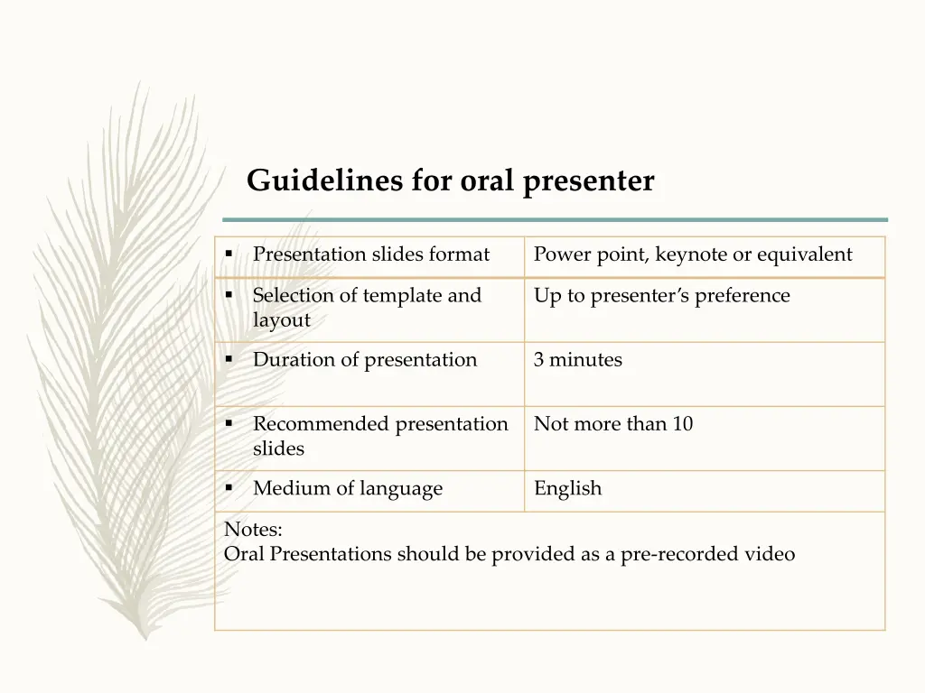 guidelines for oral presenter 1