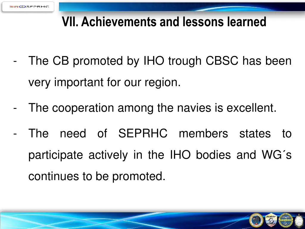 vii achievements and lessons learned