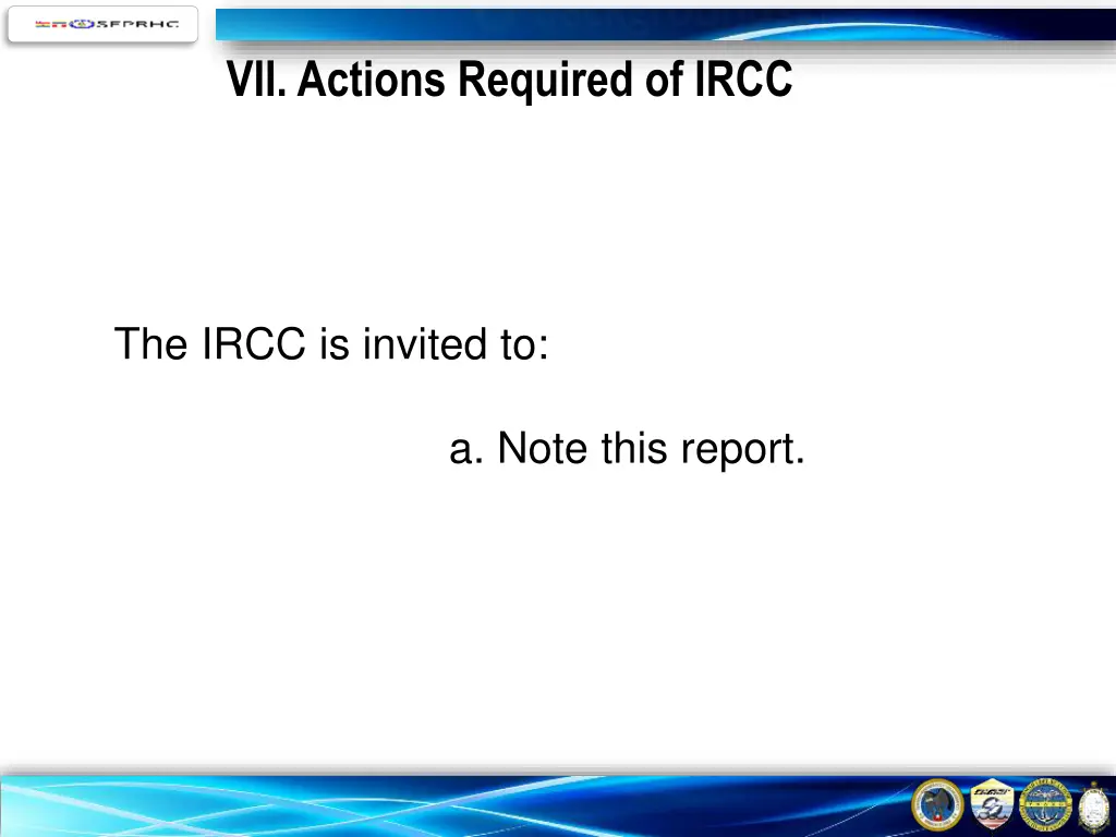 vii actions required of ircc