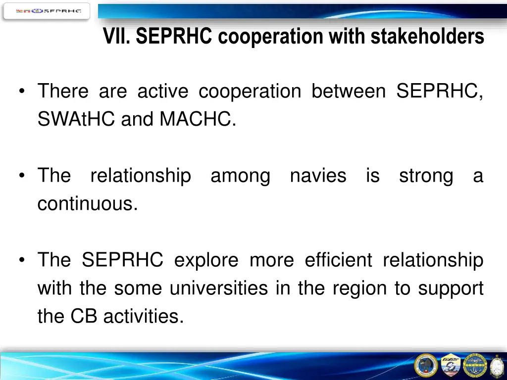 vii seprhc cooperation with stakeholders