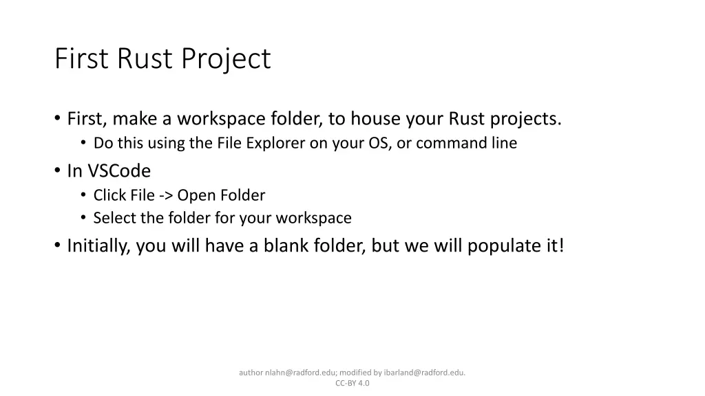 first rust project