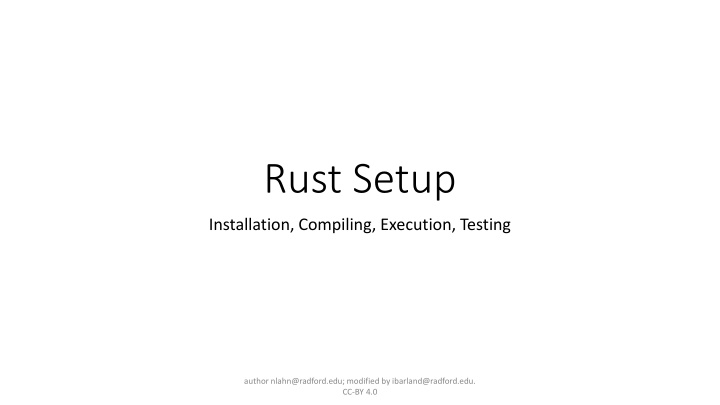rust setup