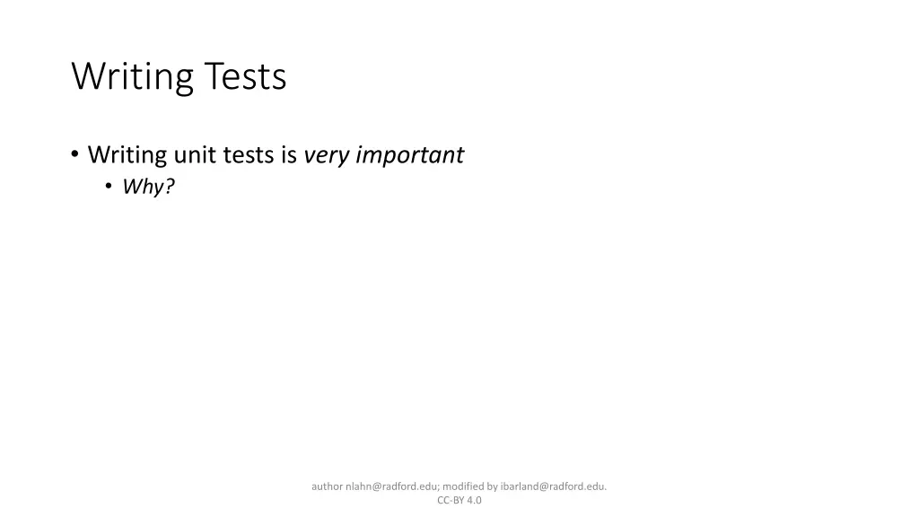 writing tests