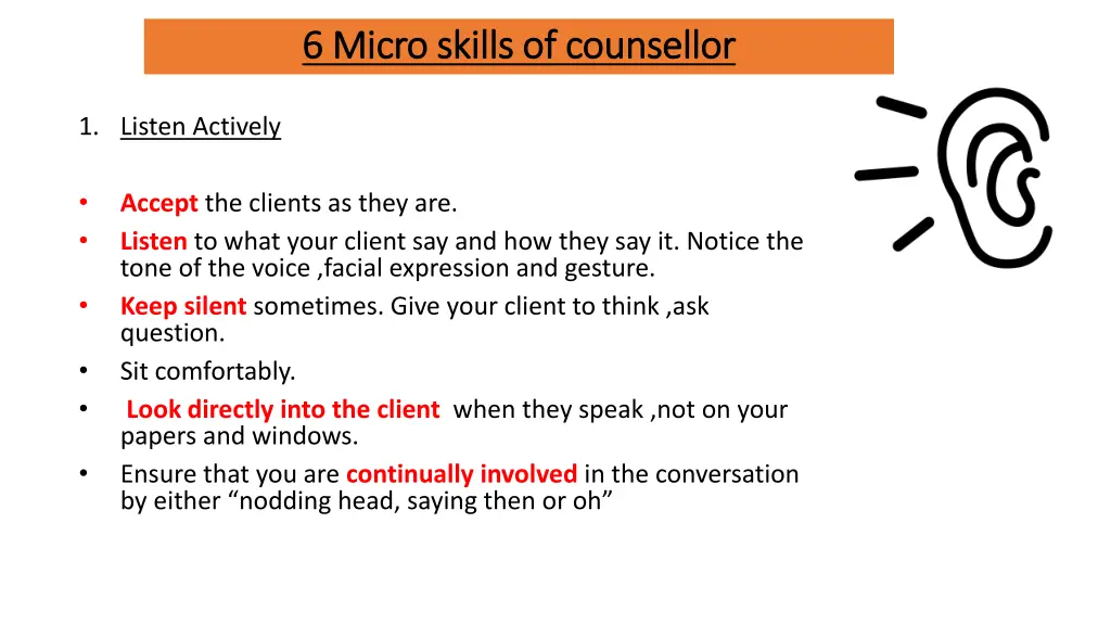 6 micro 6 micro skills of counsellor skills