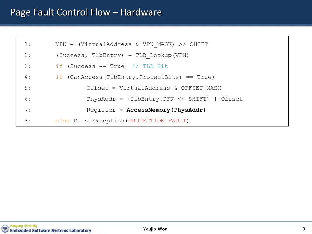 page fault control flow hardware