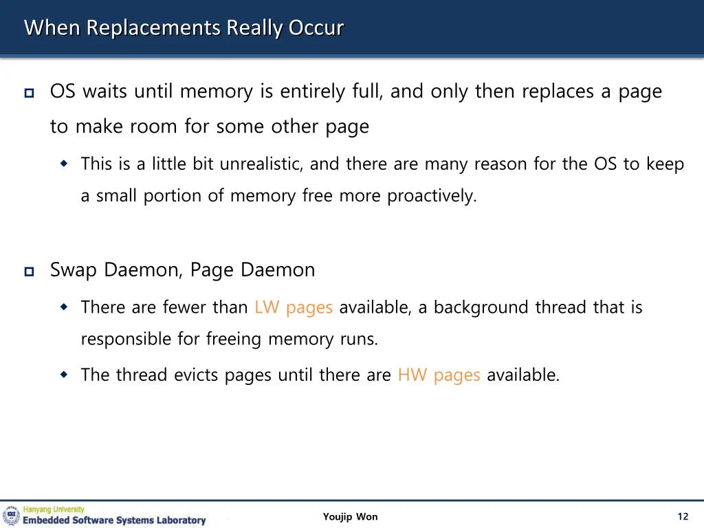 when replacements really occur