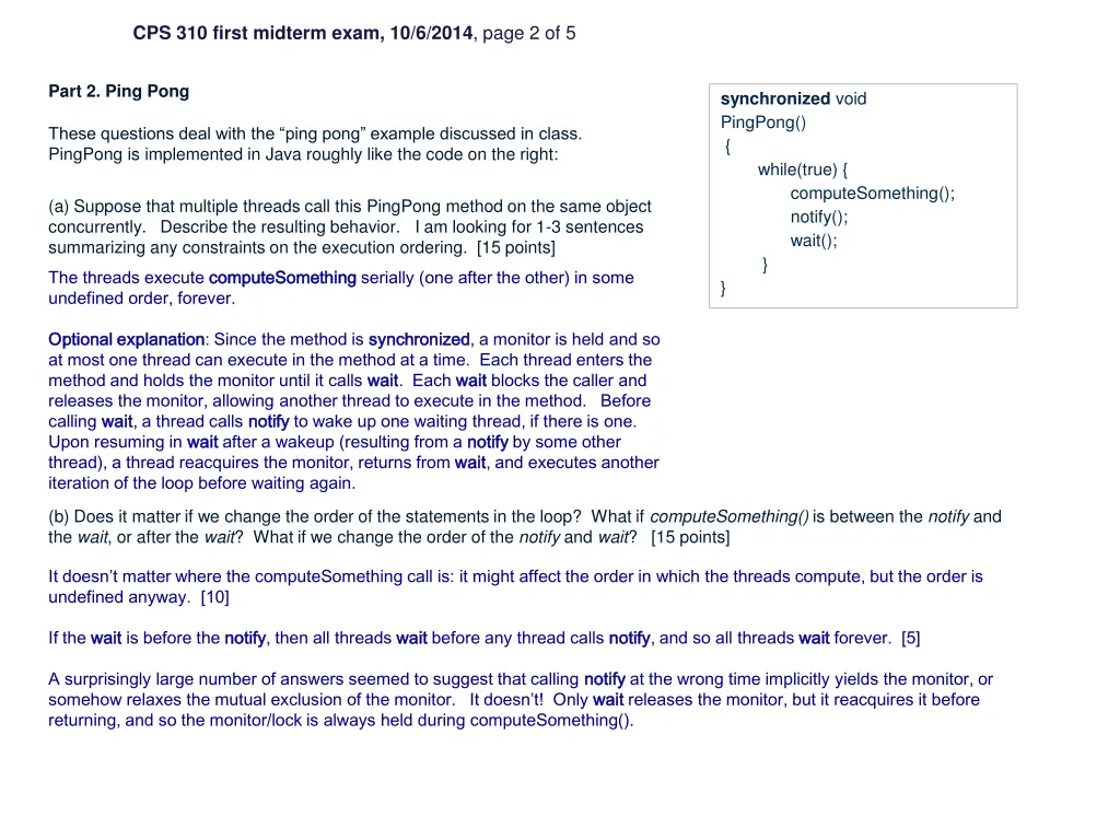 cps 310 first midterm exam 10 6 2014 page 2 of 5