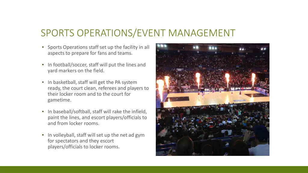 sports operations event management