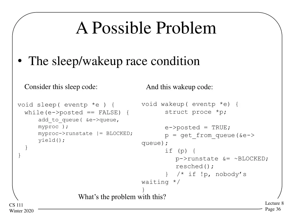 a possible problem