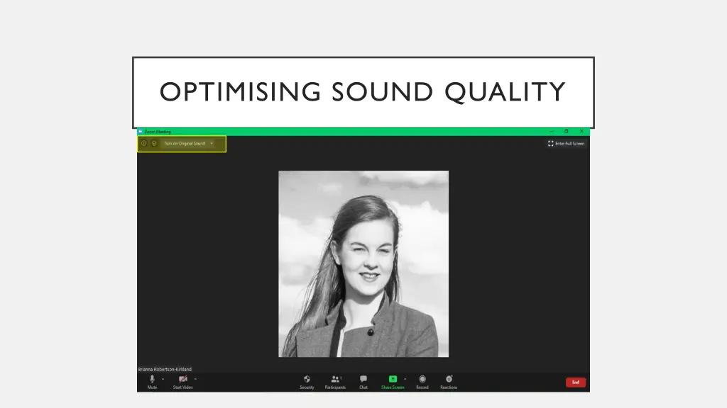 optimising sound quality