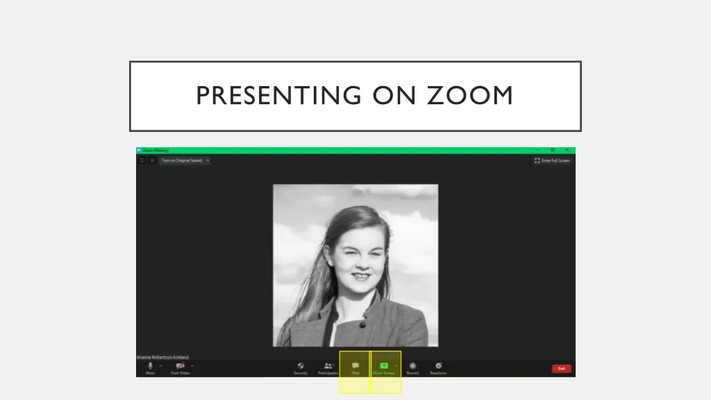 presenting on zoom