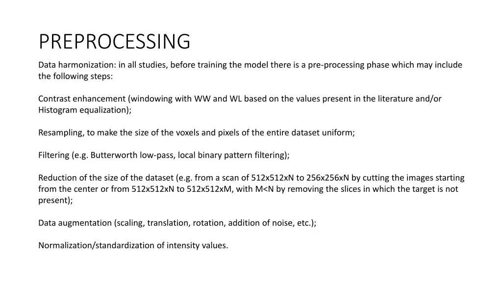 preprocessing