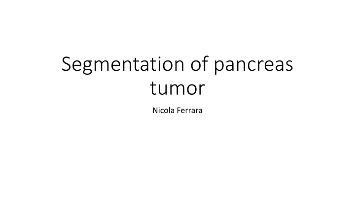 segmentation of pancreas tumor