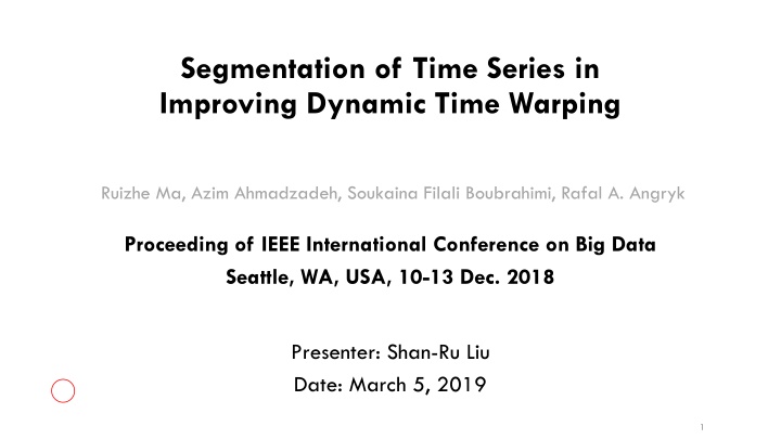 segmentation of time series in improving dynamic