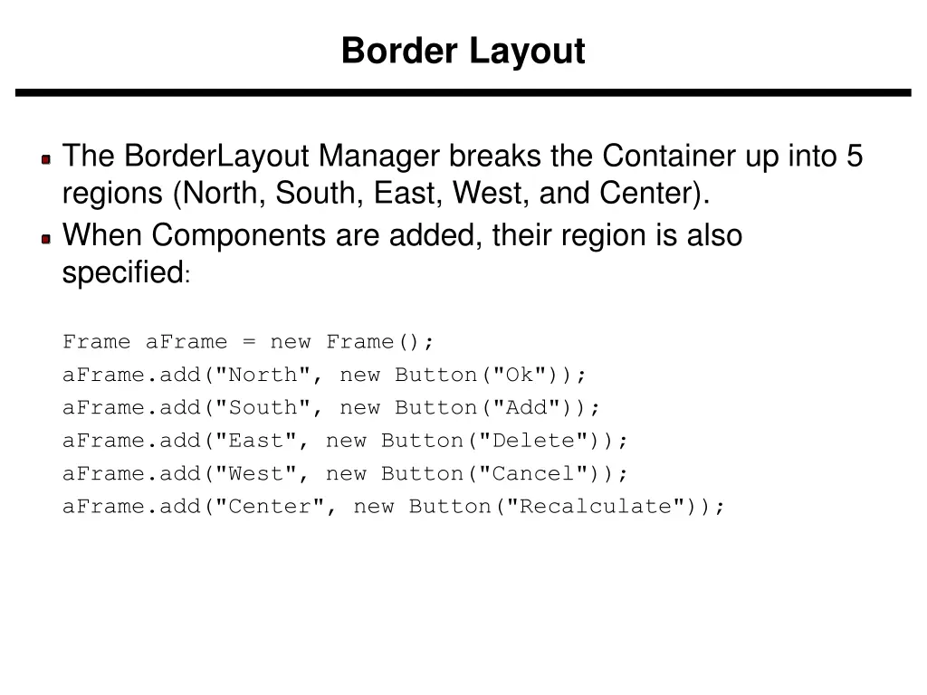 border layout