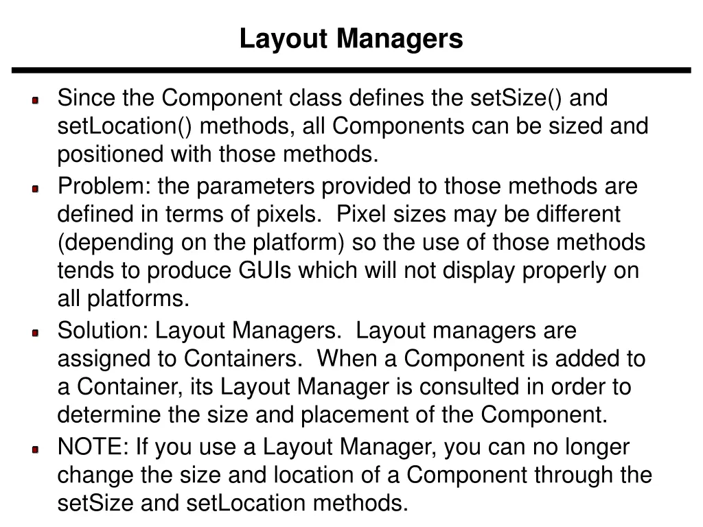 layout managers