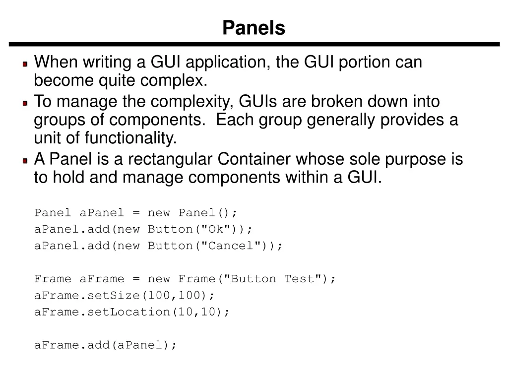 panels