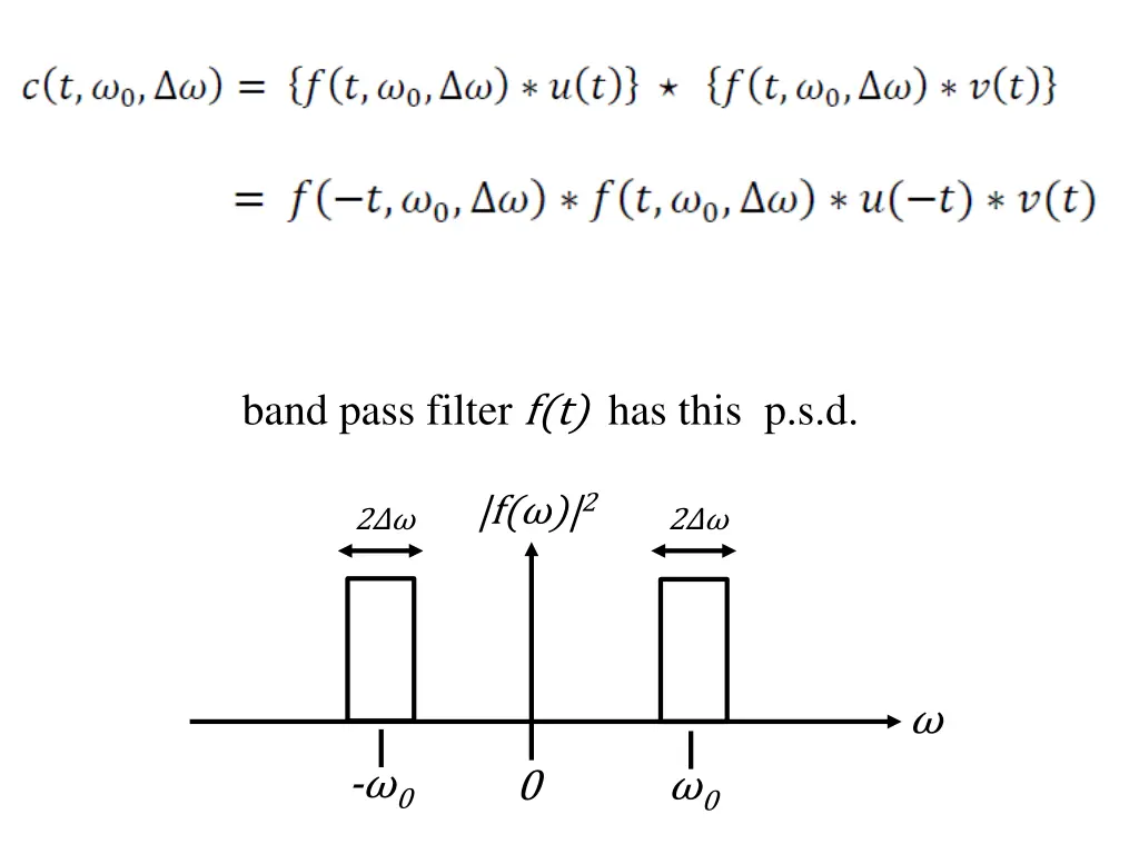 band pass filter f t has this p s d