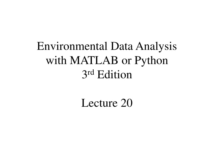 environmental data analysis with matlab or python