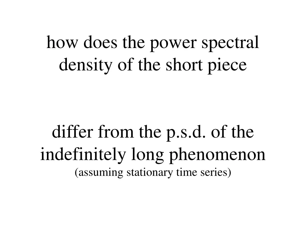 how does the power spectral density of the short