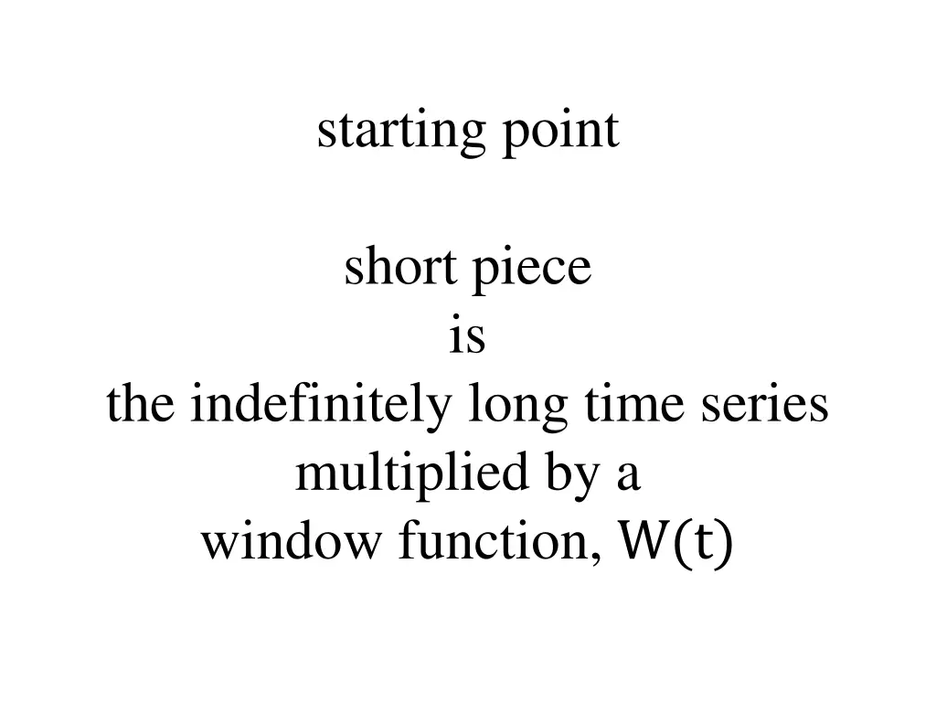 starting point