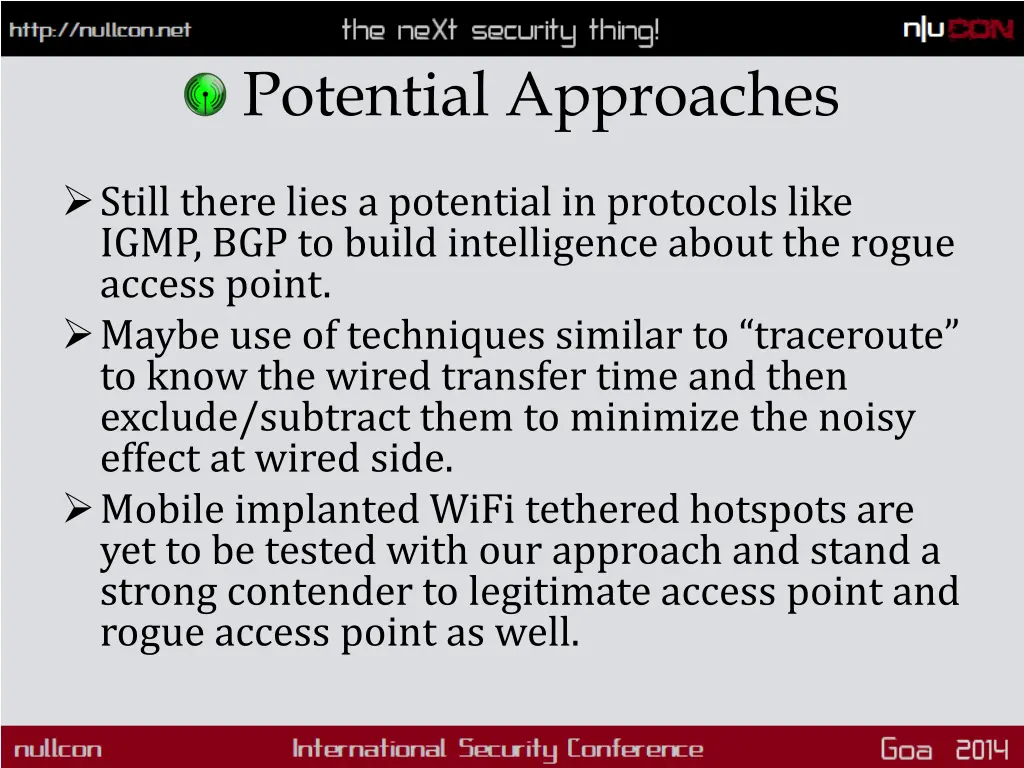 potential approaches