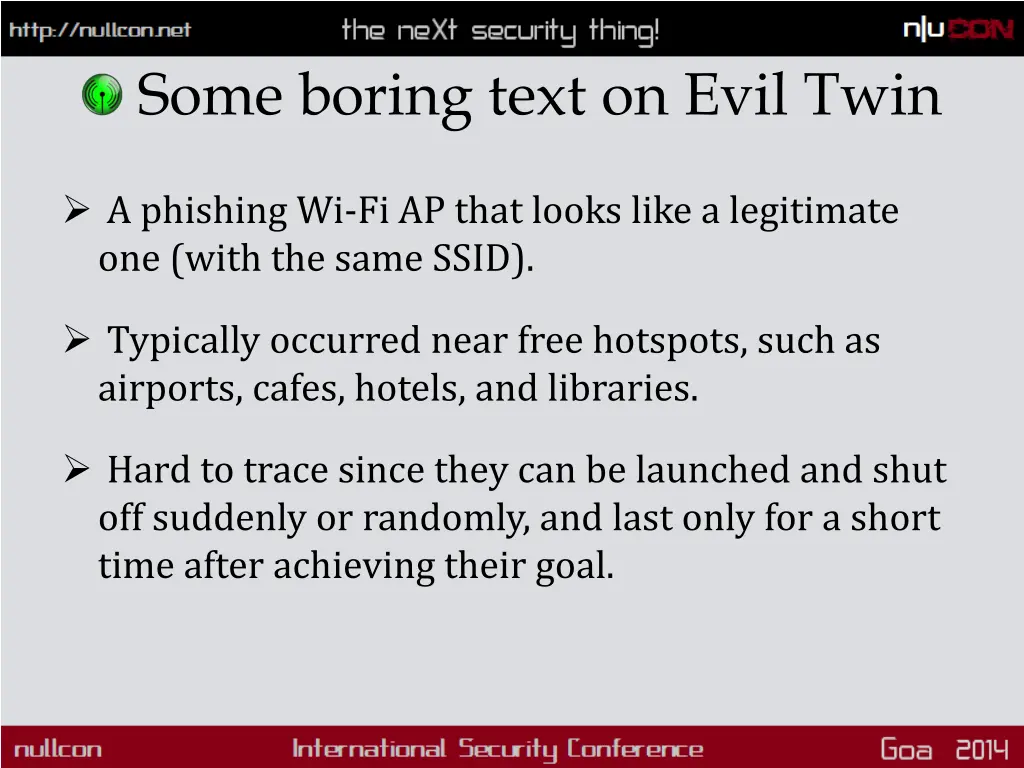 some boring text on evil twin