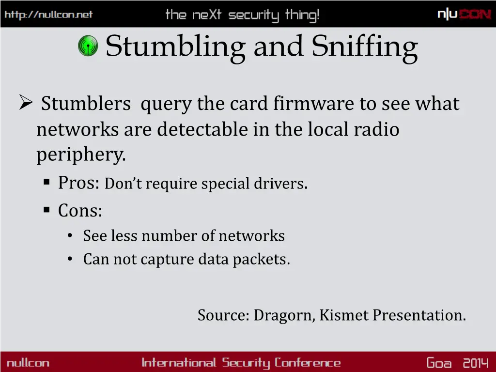 stumbling and sniffing