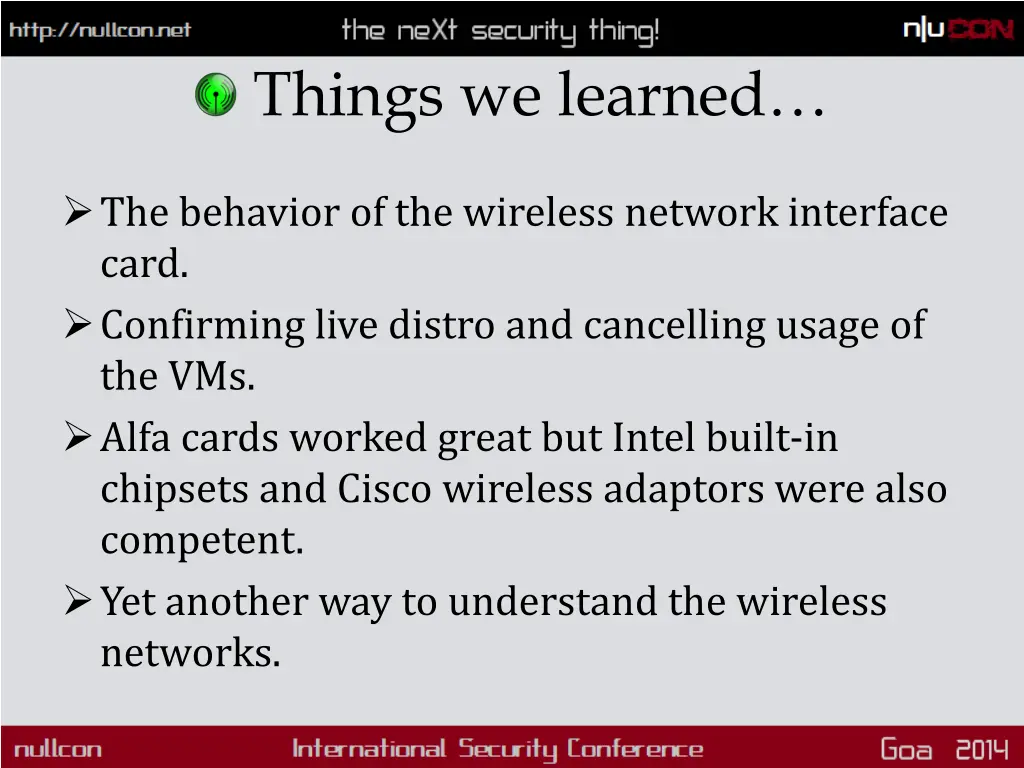 things we learned