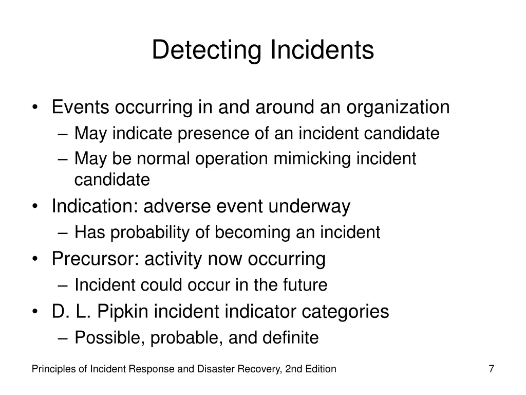 detecting incidents
