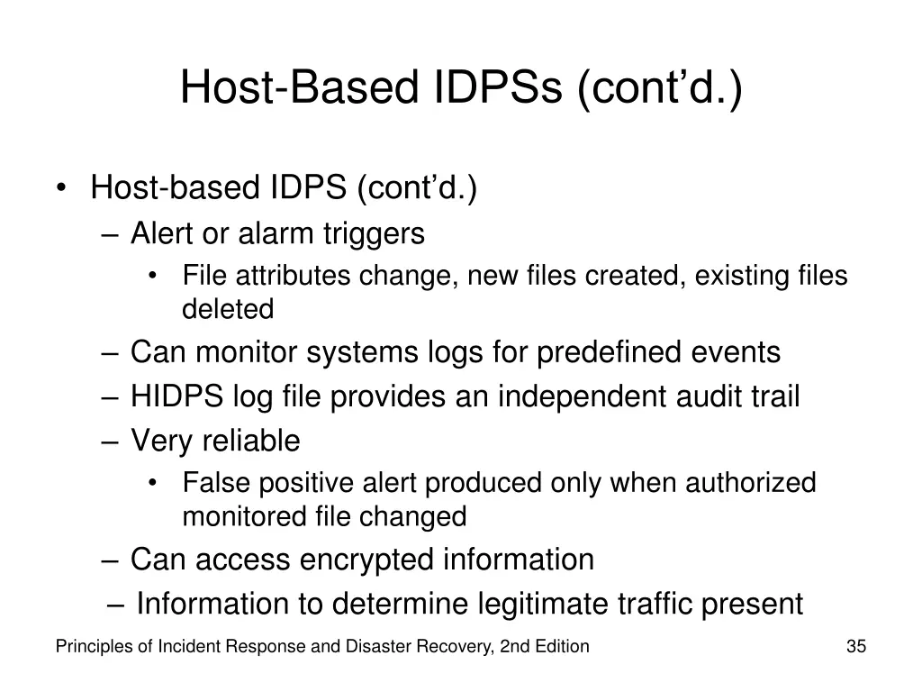 host based idpss cont d